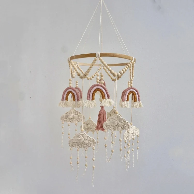 Title 5, Nordic Style Baby Room Hand-woven Pendant. Brig...