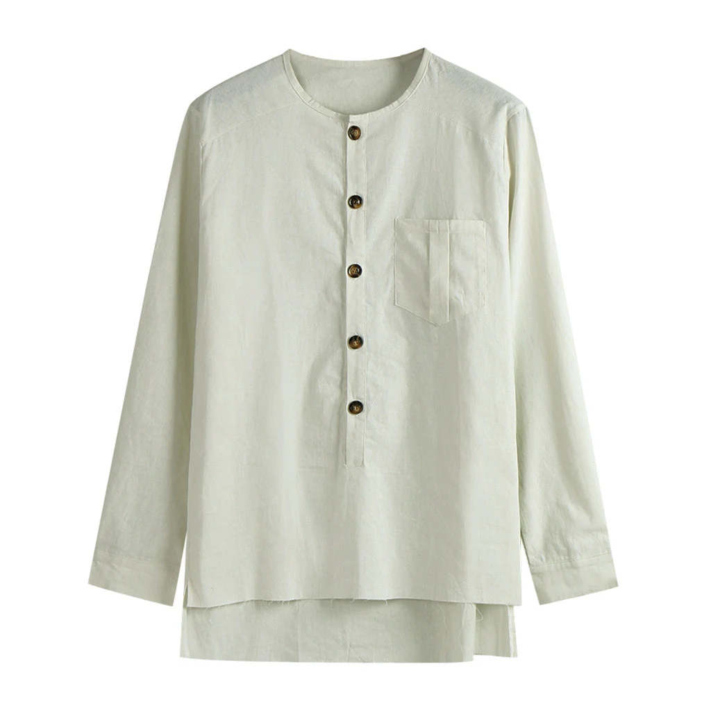 Title 4, Camisa masculina de cor sólida com costura, cas...