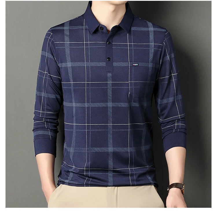 Herbst Herren Langarm T-Shirt Casual Gestreiftes Polohemd Bequem und Vielseitig Perfekt für Lässige Outfits und Angenehmen Tragekomfort — foto 1