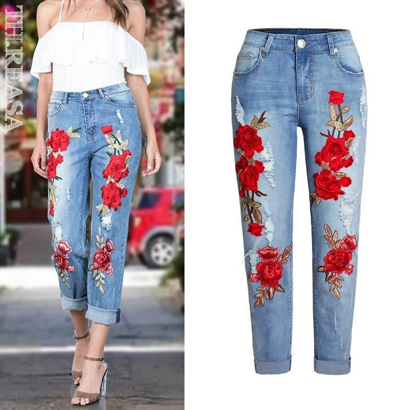Summer Long Jeans Loose Women Hole Pants Plus Size Comfortable and stylish jeans perfect for summer. Relaxed fit for ult — photo 5