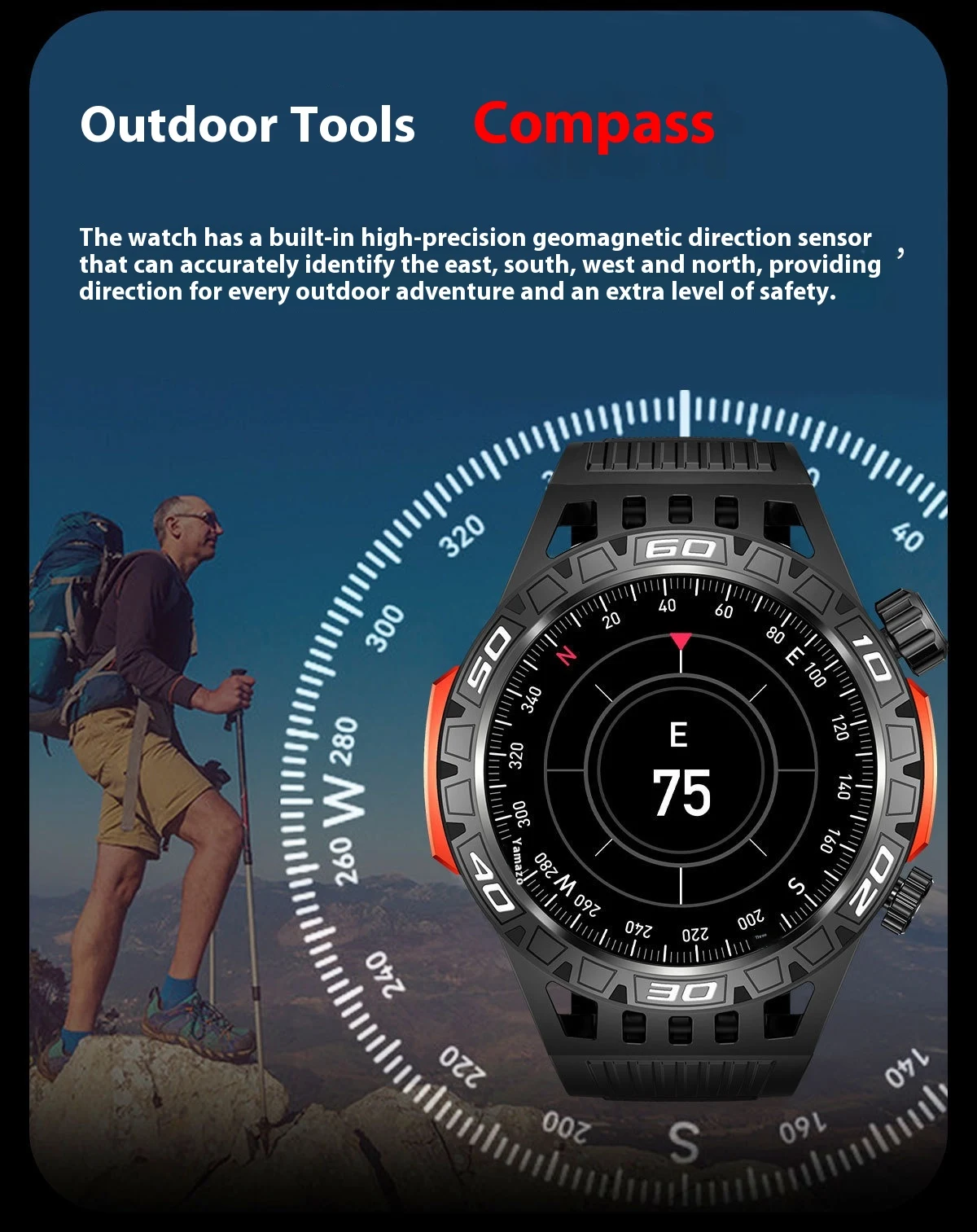 Smartwatch Esportiva HT22 com Chamadas Bluetooth, Bússola, Lanterna, Frequência Cardíaca, Pressão Arterial e Muito Mais — foto 23