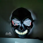 Halloween Horror Czaszka LED Maska Świecąca Przeraź wszystkich tą świecącą maską! Idealna na upiorne imprezy i kostiumy halloweenowe. — zdjęcie 5