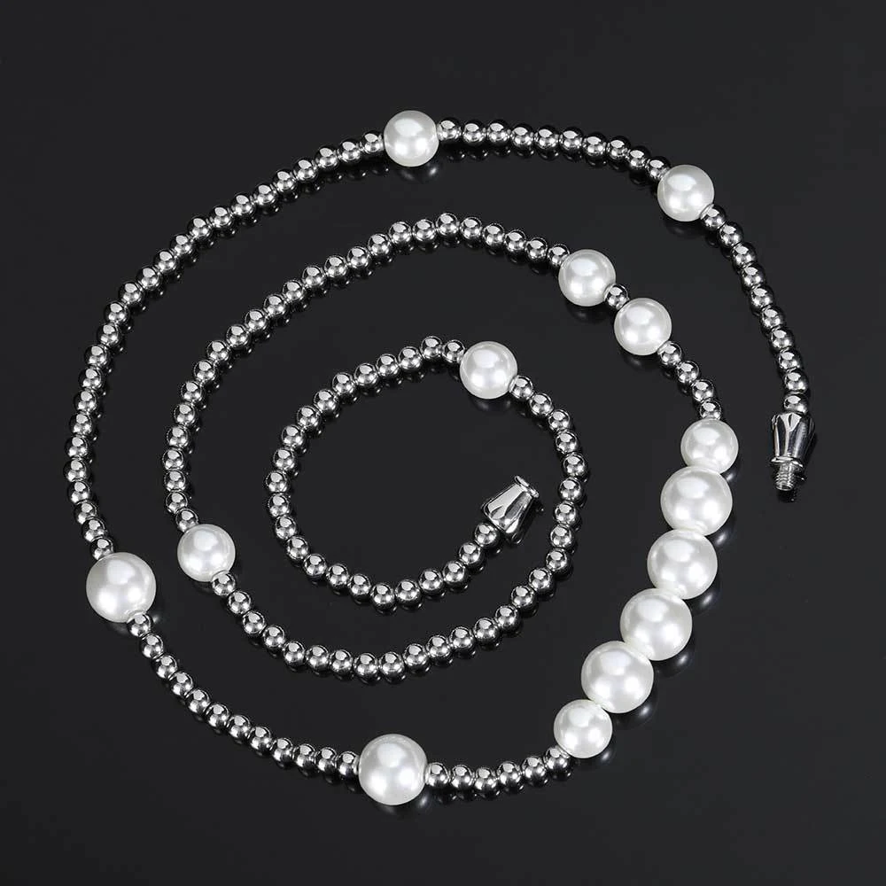 Title 21, Street Pearl Aço Inox Colar Pulseira Hip Hop Mi...