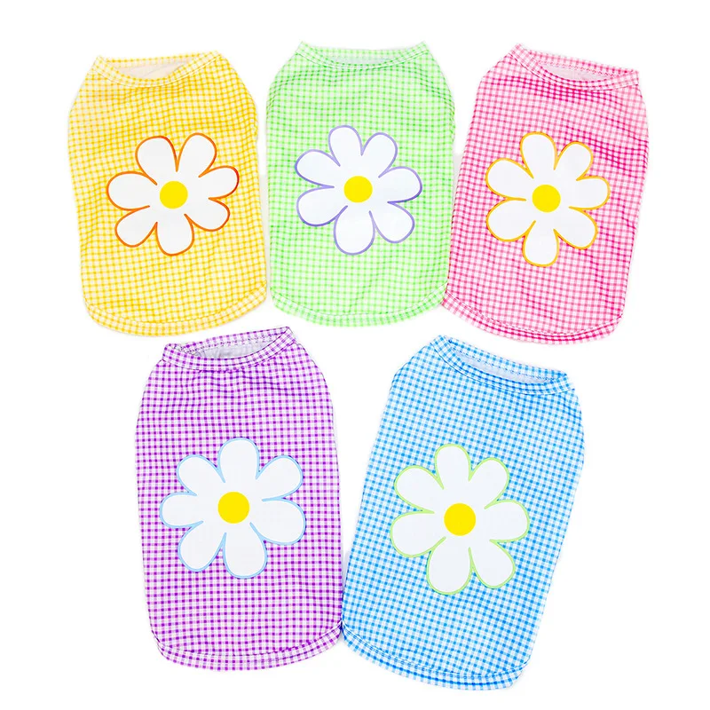 Title 4, Simple Five-color Flower Vest Puppy Costume. Dr...