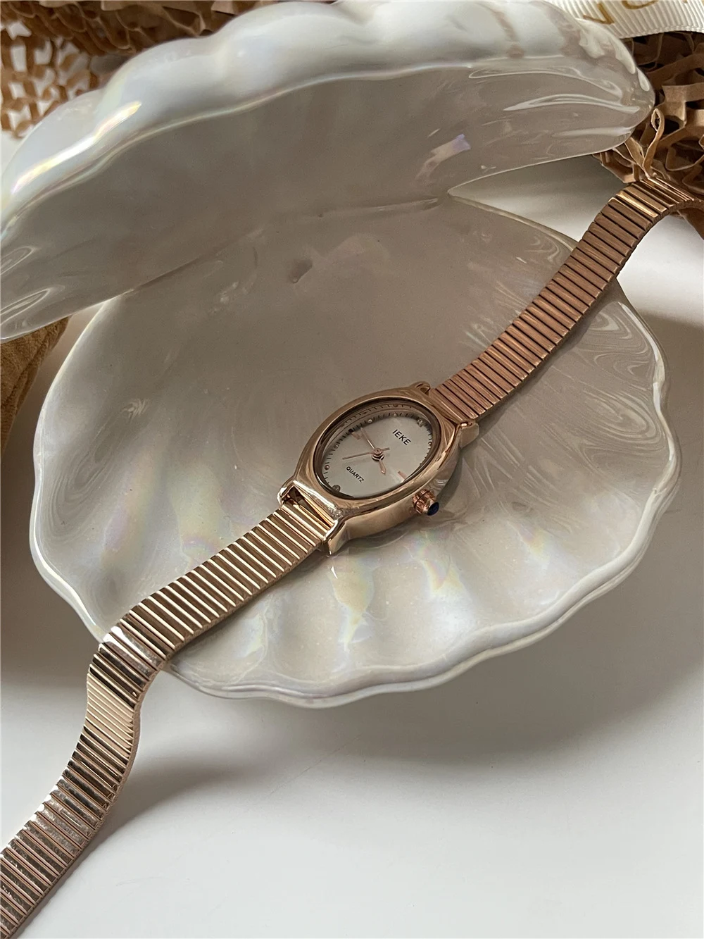 Title 13, Relógio Quartz Feminino Oval Luxuoso com Pulsei...