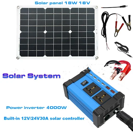 Title 2, 300W Solar Suit System with 12V Inverter, 30A C...