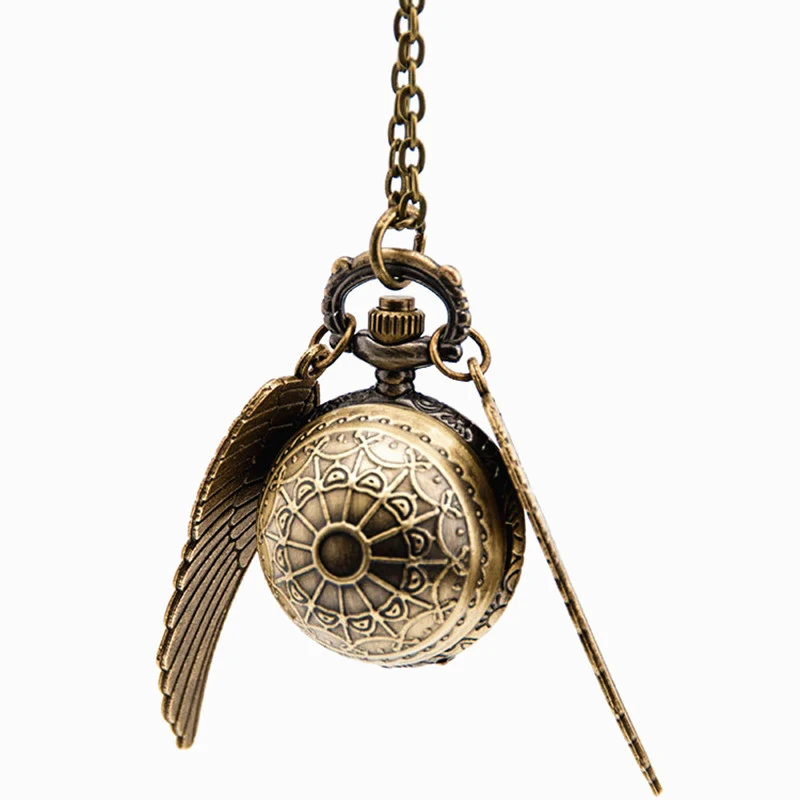 Colar Snitch Harry Potter Relógio de Bolso Quidditch Retrô Flip Esférico Enfeite Um presente mágico e elegante para fãs da saga. — foto 1