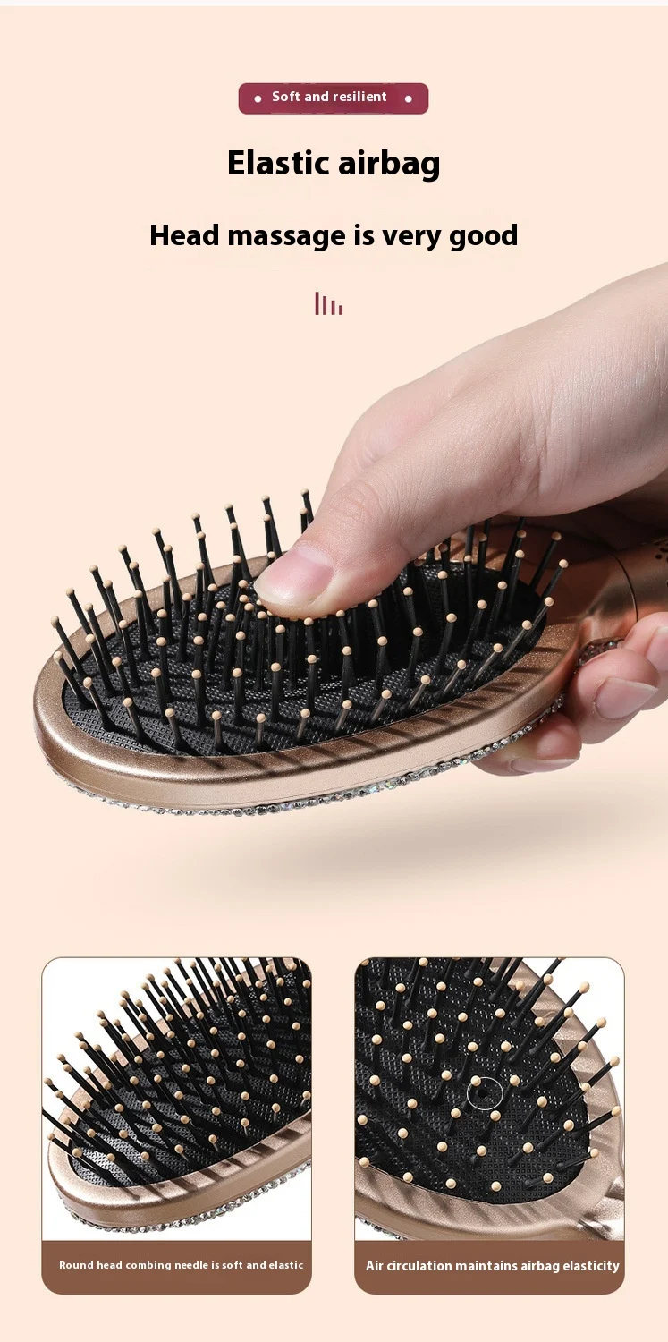 Title 6, Diamond-encrusted Air Cushion Comb, Anti-static...
