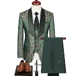 Terno Jacquard Masculino para Casamento Noivo Anfitrião Fantasia de Performance Traje Social Elegante para Ocasiões Especiais — foto 10