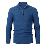 Suéter masculino com gola alta e zíper, manga longa, perfeito para um visual moderno e confortável. Ideal para diversas ocasiões e estações. — foto 2