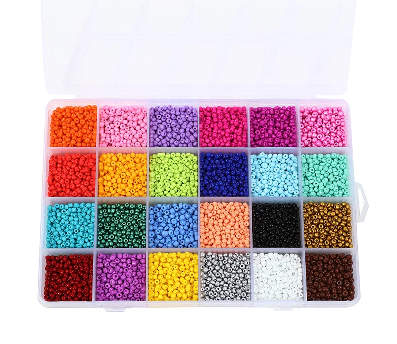 Miçangas de Arroz de Vidro Boho 24 Grades Para Artesanato Caixa Organizada Crie suas joias únicas com estas miçangas coloridas e variadas. — foto 10