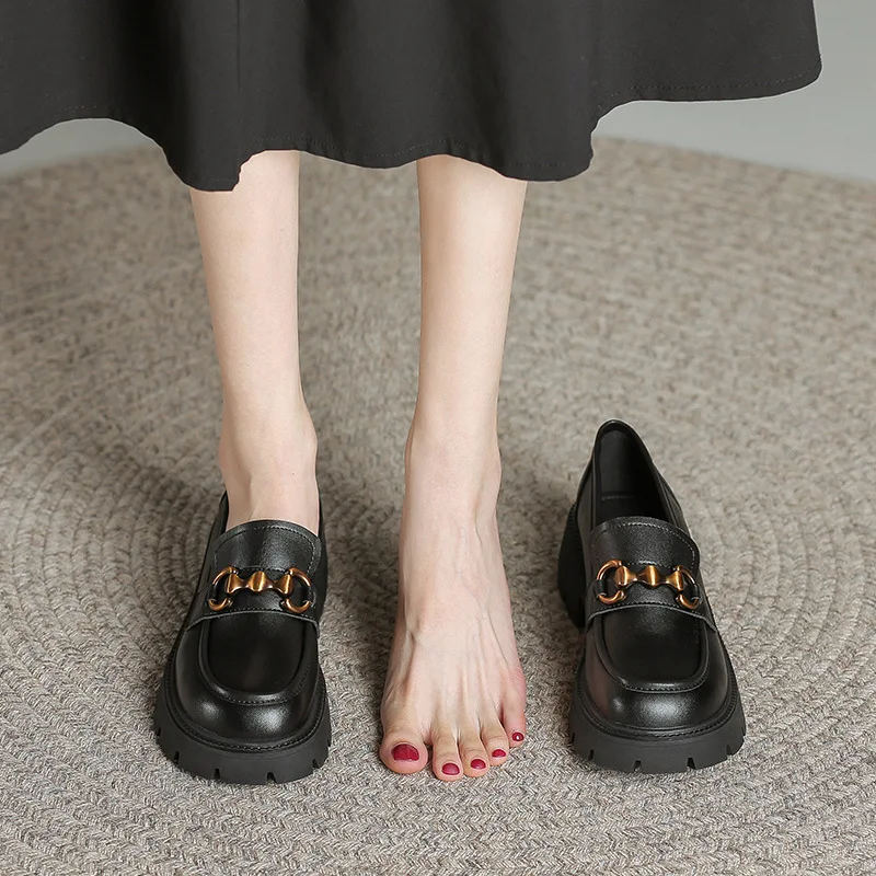 Women's Color Matching Button Platform Loafers for a stylish and comfortable fit. Perfect for adding a touch of flair to — photo 23