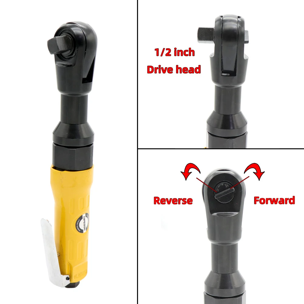 90 Degree L-shaped Pneumatic Ratchet Wrench for Tight Spaces. Right angle design, ergonomic grip and powerful performanc — photo 6