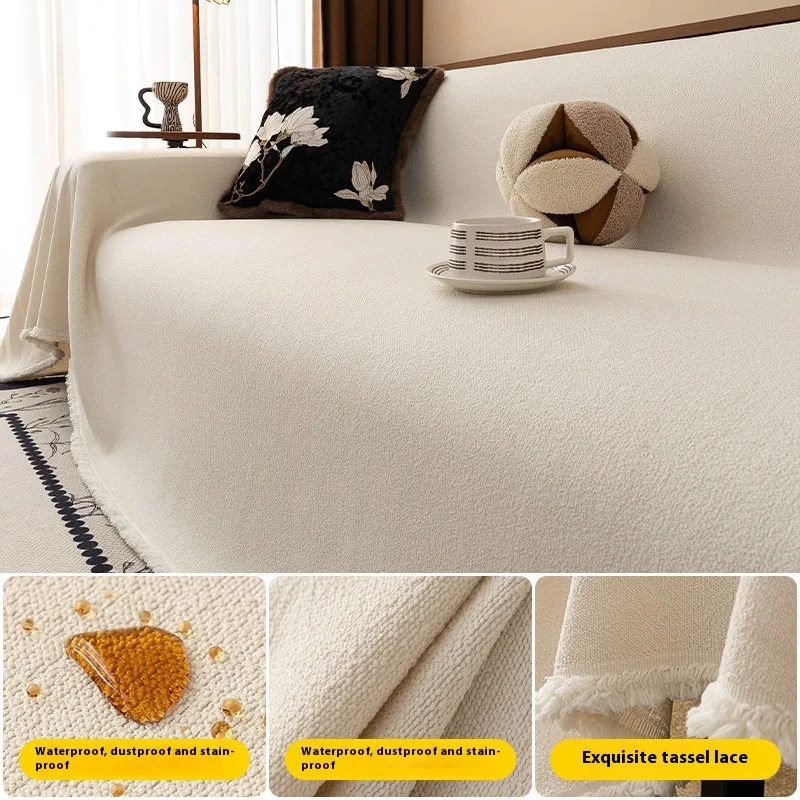 Teddy Plush Waterproof Sofa Cover, Four Seasons Universal, Non-slip, Anti-scratch, Dustproof, All-inclusive protection f — photo 1