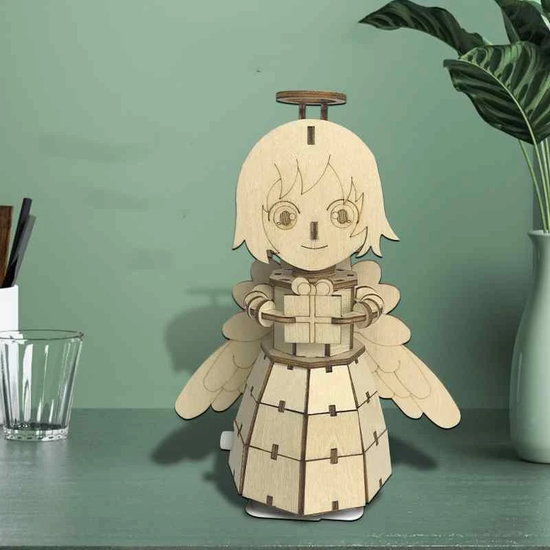 Brinquedo educativo infantil DIY de madeira Anjo Andante Criativo Artesanal Montagem Estimula imaginação, aprendizado e coordenação motora. — foto 1