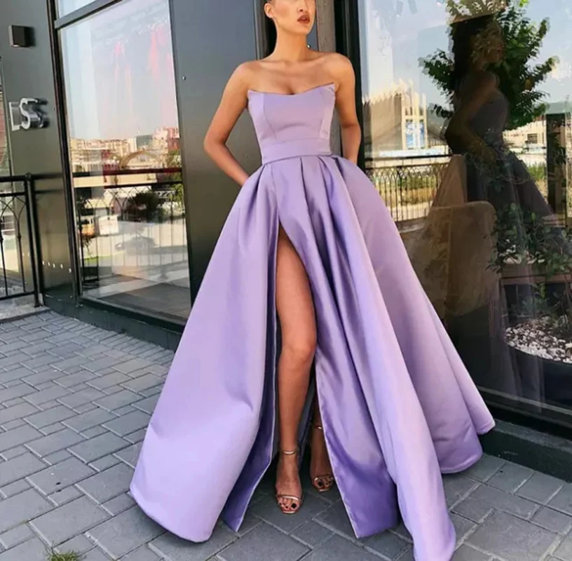 Women's Tube Top Split Long Banquet Evening Dress — photo 6