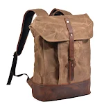 Mochila masculina de lona encerada impermeável, durável e resistente. Perfeita para uso diário e viagens, protegendo seus pertences com estilo. — foto 8