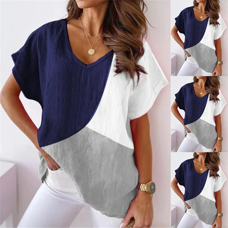 T-shirt met korte mouwen, ronde hals, dame — foto 1