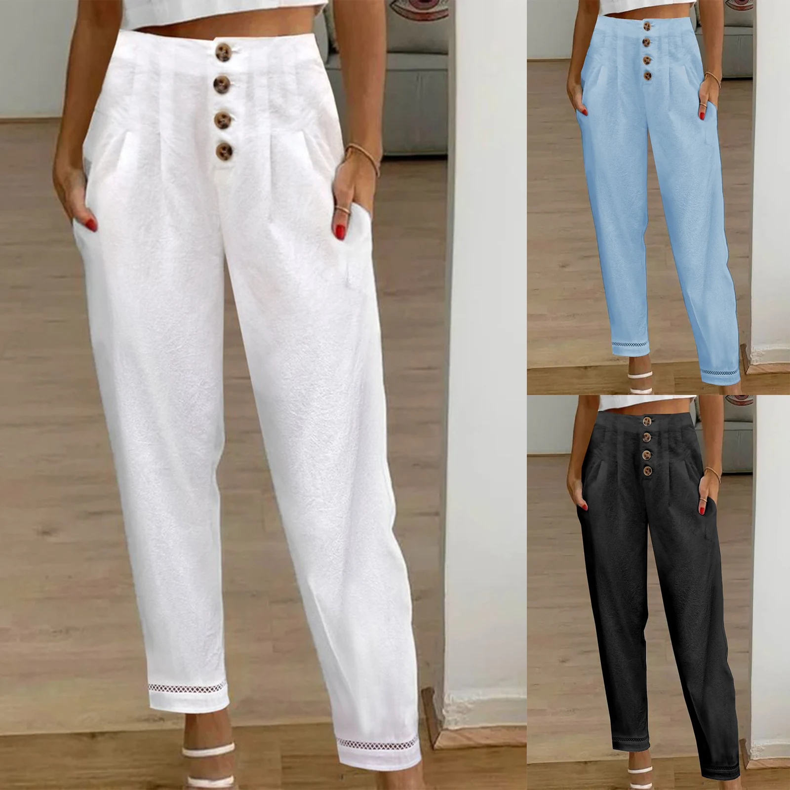 Title 2, Womens Casual Trousers Temperament Commute Tap...