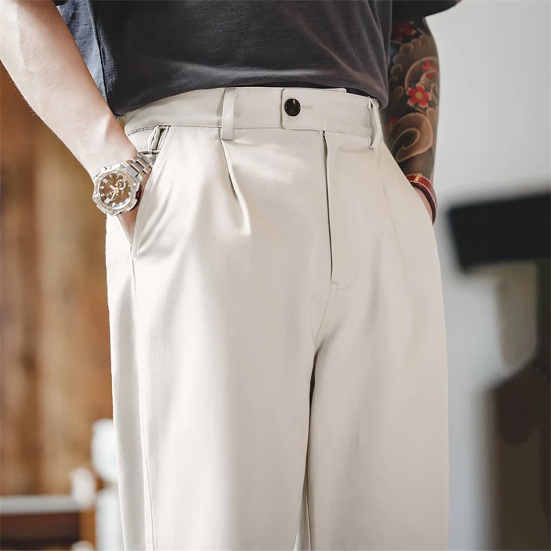 Vintage Naples Trousers Design Sense Straight Casual Pants for Everyday Wear, Providing Comfort and Classic Style. — photo 2