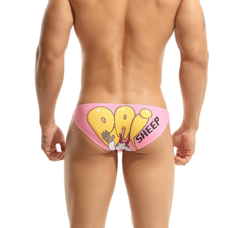 Title 2, European and American mens briefs with print d...