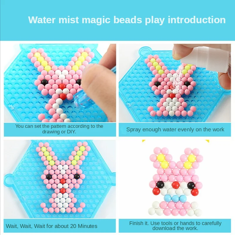 DIY Water Spray Magic Beads Handmade Toy Set Children's Color Crystal Puzzle Craft Kit. Create colorful crystal puzzles — photo 1
