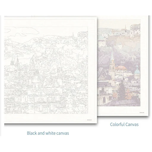 Title 5, Color By Number Love Tree Landscape Modular Can...