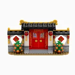 Brinquedo de presente de montar, blocos de construção de partículas pequenas, cabeça de leão chinês antigo. Desenvolve habilidades motoras finas e criatividade. — foto 5
