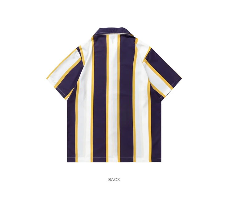 Title 4, Camisa listrada de manga curta masculina estilo...