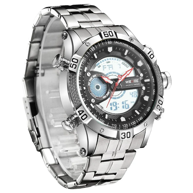 Reloj deportivo electrónico multifuncional para hombre, con banda de acero y gran esfera, resistente al agua. Ideal para deportes y actividades. — foto 3