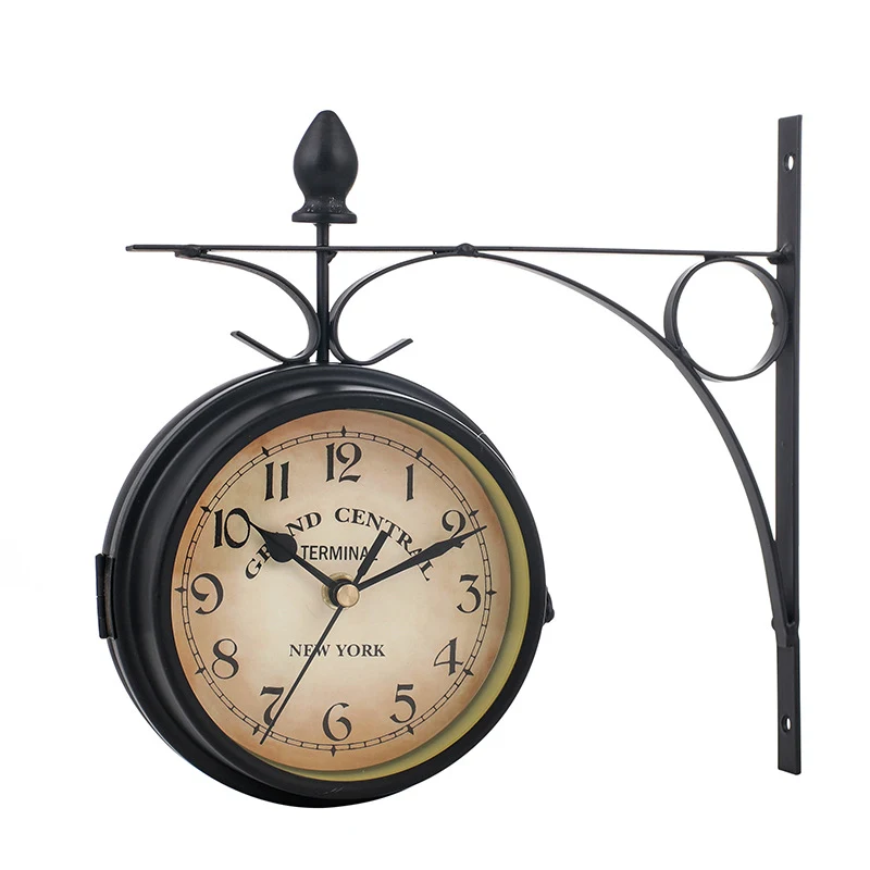 Title 7, European wrought iron double wall clock