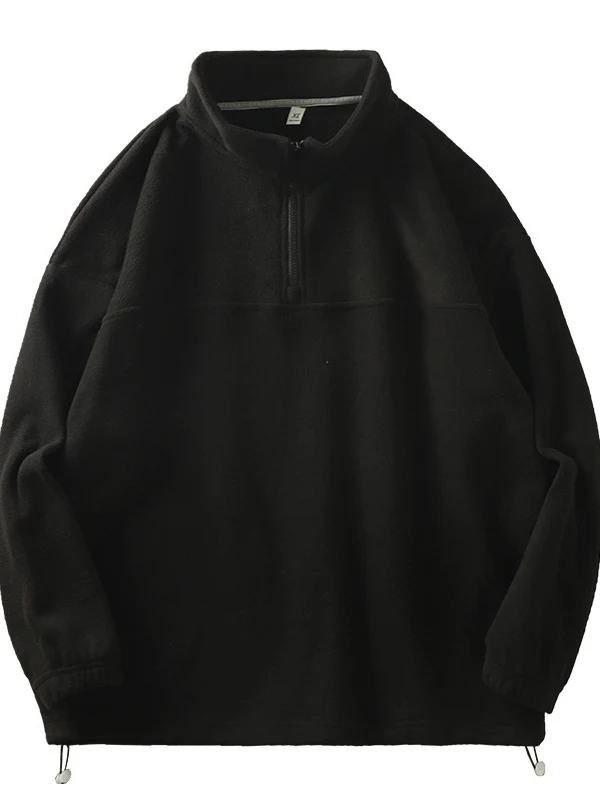 American Polar Fleece Casual Sweatshirt, Loose Fit, Bottoming Shirt, Long Sleeve, Half Zipper Jacket, comfortable and ve — photo 4