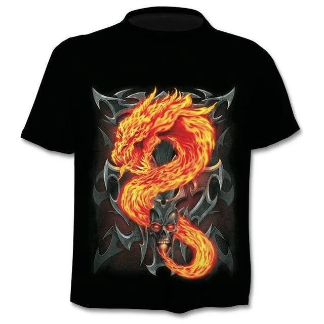 Title 2, Camiseta Masculina Estilo Punk Caveira Top Góti...