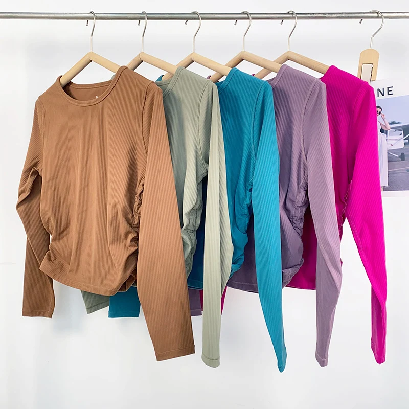Title 7, Pleated yoga long sleeves on both sides offer u...