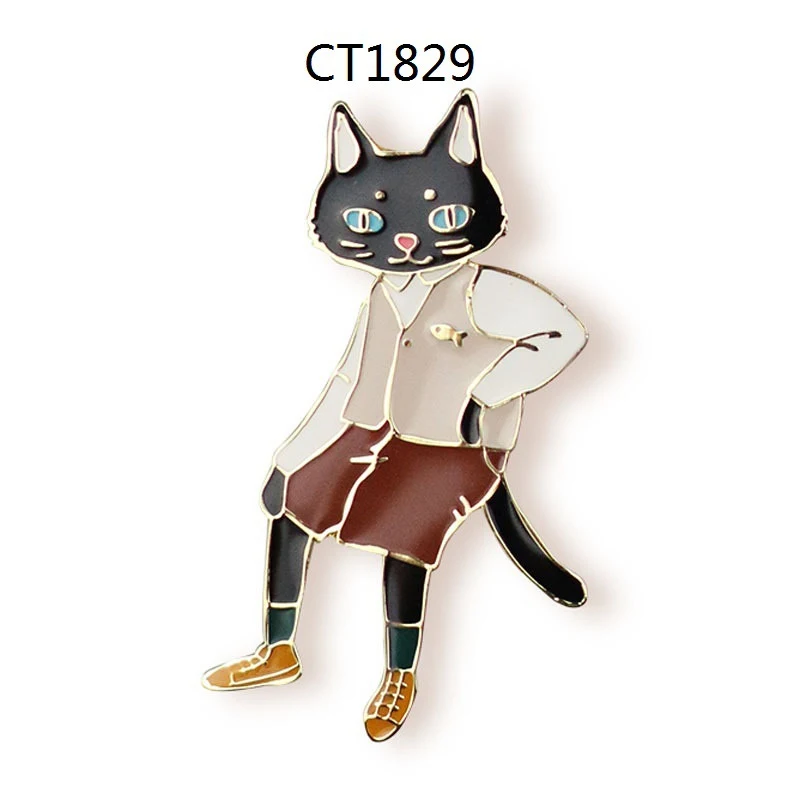 Schattige metalen broche met kat en konijn, cartoon dierenlegering, mode-accessoire, ideaal cadeau voor dames — foto 8