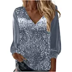 Abito da donna in velluto dorato con paillettes, scollo a V, maniche lunghe, vestibilità ampia, perfetto per serate eleganti e feste. — foto 1