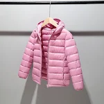 Casaco infantil de algodão acolchoado outono inverno Jaqueta leve com capuz de algodão para crianças. Quente, confortável e perfeito para o inverno. — foto 11