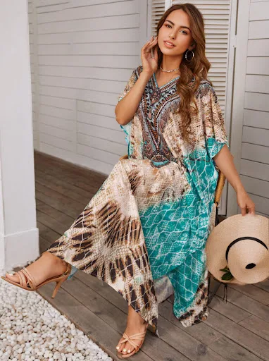 Title 6, Printing Oversized Beach Cover-up Women