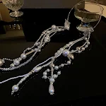 Diadema con borlas de cuentas de cristal y perlas Dulce Accesorio para el cabello Elegante y Perfecto para eventos especiales o el uso diario. — foto 4