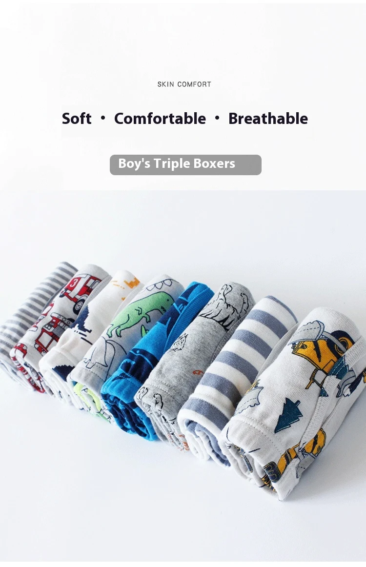 Title 8, Thread Pure Cotton Childrens Boxer Briefs, 100...