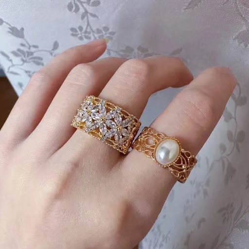 Title 3, Anel Aberto de Renda com Diamante para Mulher, ...