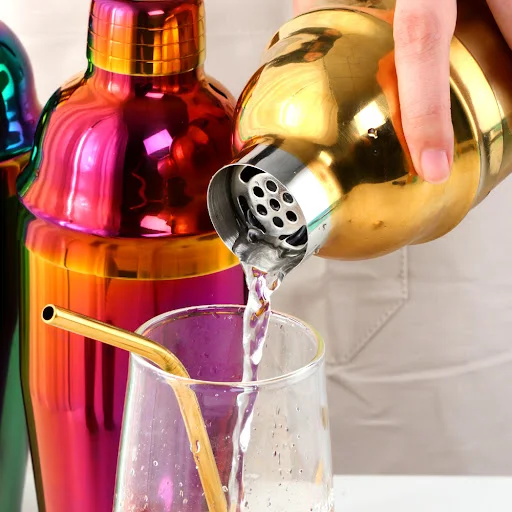 Title 2, Stainless steel shaker with titanium-plated col...