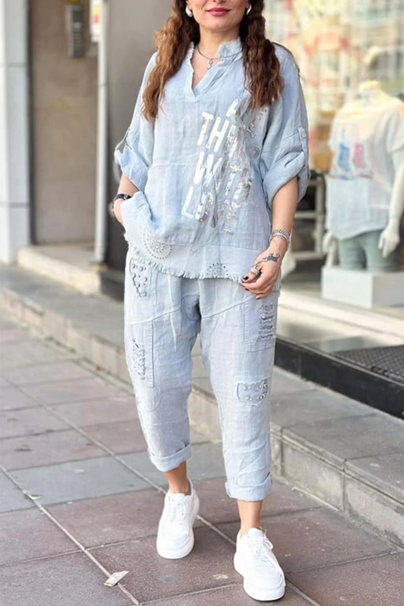Title 4, Womens Fashion Half Sleeve T-shirt Printing Suit