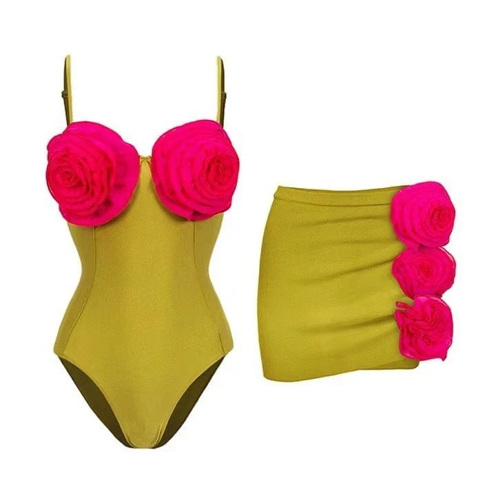 French one-piece solid color women's bikini, offering comfort and style for beach or pool, perfect for swimming and sunb — photo 6