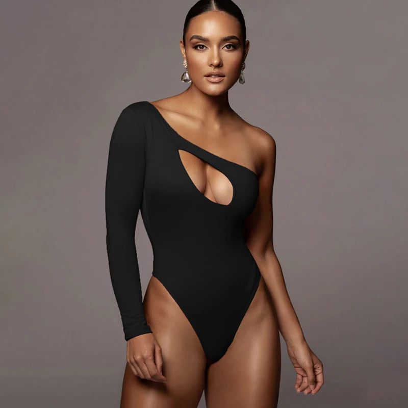 Title 4, Sexy Hollow One Shoulder Long-sleeved Jumpsuit ...