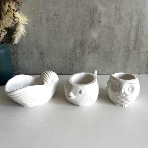 Title 1, Animal Variety Plaster Succulent Flower Pot Sil...