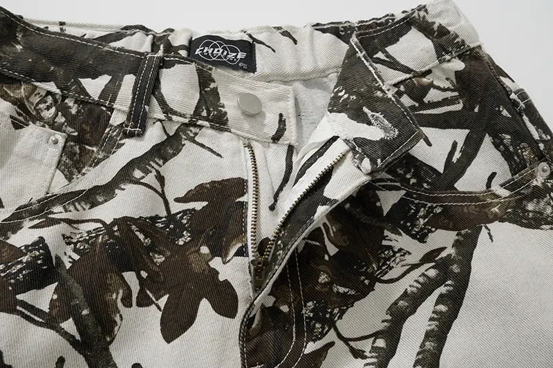 Pantaloni larghi da lavoro camouflage retrò americano, vestibilità ampia per un comfort ottimale e uno stile casual e alla moda. — foto 19