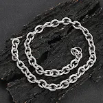 Colar masculino com corrente de cruz de aço inoxidável de 12mm, elo O, design moderno e resistente, perfeito para uso diário. — foto 12