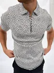 New Style Men's POLO Shirt with Zipper and Color Matching, T-Shirt Top, Comfortable and Stylish, Perfect for Casual Wear — photo 12