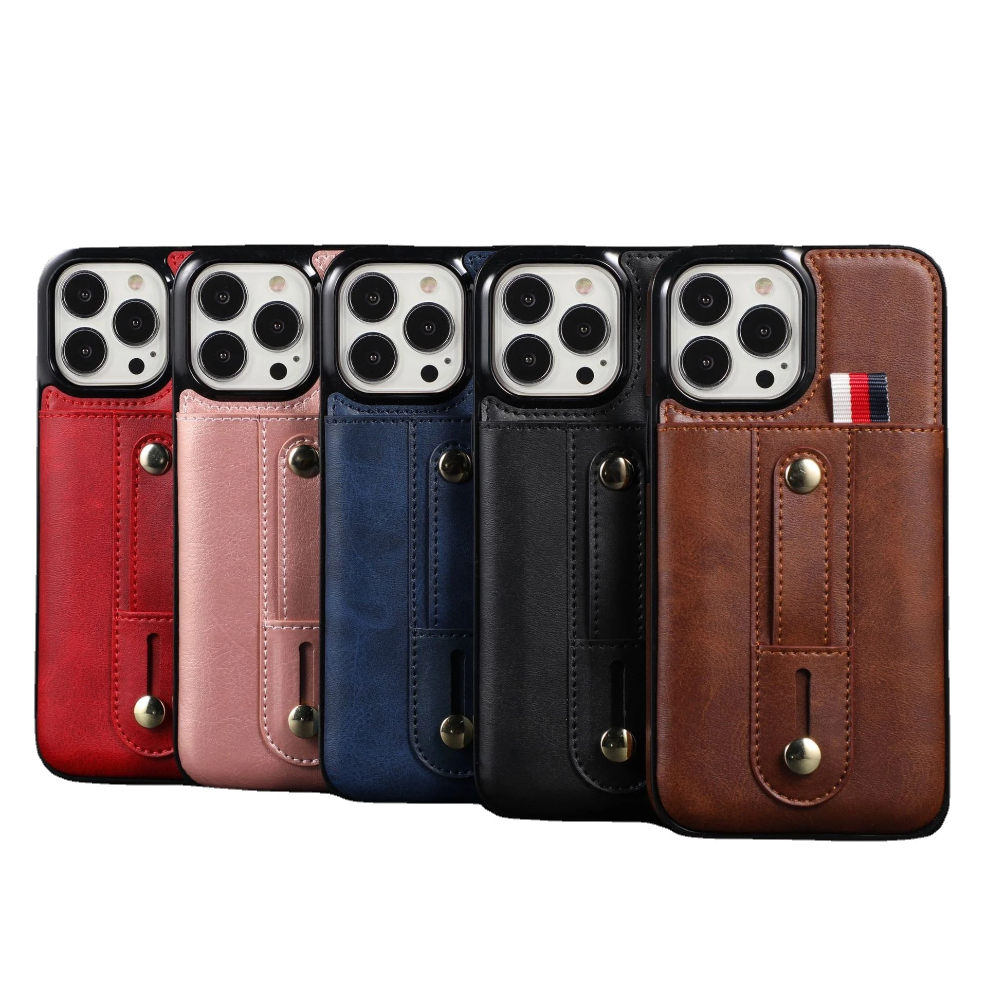 Title 7, Capa protetora para celular em couro com fivela...
